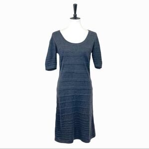Calvin Klein Women's Gray Bandage Short Sleeve Sweater Dress Size Medium